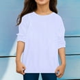 thumbnail image 2 of LIUYUNNN Kids Shirts for Girls White Pullover Long Sleeve Shirt Girls Crewneck Top Tees Shirts Cotton Kids Sweatshirt Boys Size 4-5 Years ShirtsBoys Girls Fall and Winter Outfits, 2 of 4