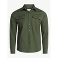 thumbnail image 5 of Free Assembly Men's Two Pocket Woven Shirt with Long Sleeves, Sizes S-3XL, 5 of 7