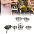 thumbnail image 1 of Stainless Steel Cookware Set, Professional Quality Multifunctional 6 Different Pots with Covers for Kitchen Cooking Frying Stewing, 1 of 7