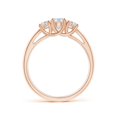 thumbnail image 2 of ANGARA Lab Grown and Half Moon Diamond Three Stone Ring for Women in 14K Rose Gold (Size-7x5mm| Color-F-G| Clarity-VS) | April Birthstone, Anniversary, Jewelry Gift for Women | Lab-Grown Diamond Ring, 2 of 8