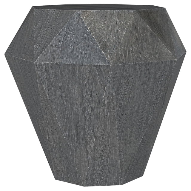 Mesa auxiliar Benzara Cinti geométrica de madera de mango gris 50cm