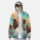 thumbnail image 2 of Balery Cloud Guinea Pig Sudadera ligera de manga larga con capucha y protección solar UPF 50+ para hombre y mujer, ideal para pesca y running-Large, 2 of 7