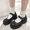 11# Black, variant on Mary Jane Shoes Women Platform Chunky Lug Block Heel Shoes Adjustable Metal Buckle Strap Round Toe Preppy Gothic Dress Flats S