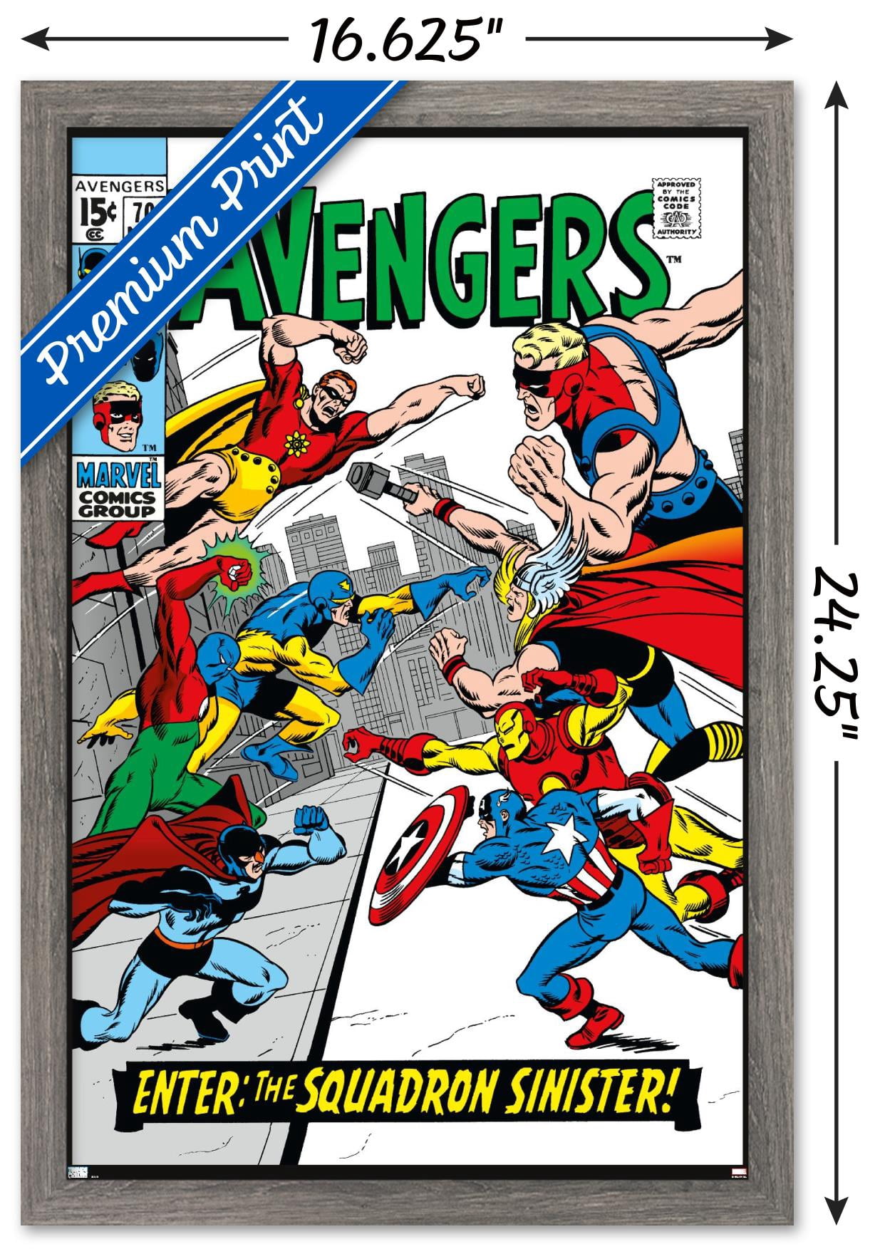 Marvel Comics - Avengers #70 Wall Poster, 14.725" x 22.375" Framed