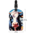 thumbnail image 6 of Square 2Pack PU Leather Cartoon Cow Cruise Luggage Tag with Privacy Cover and Name ID Tag for Travel Handbags Backpacks Luggage Tags, 6 of 6