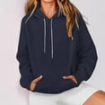 thumbnail image 4 of ShiShine Hoodies for Women Loose Fit Pullover Cute Solid Color Hoodie Oversized Drawstring Fall Sweatshirt with Pocket, 4 of 7