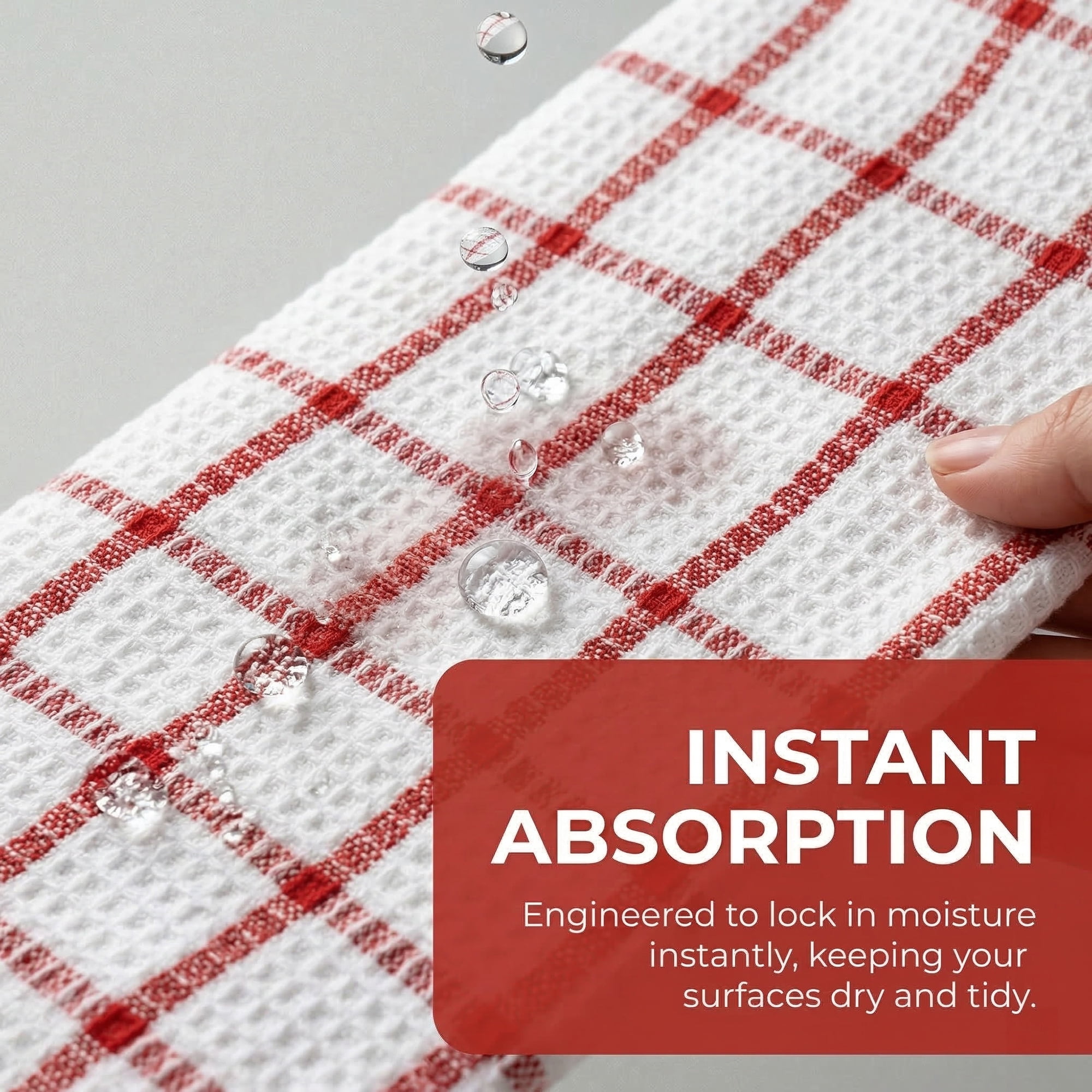 Unique Bargains 4 Pack Kitchen Towels Plaid 100% Cotton Quick Dry Red/Yellow 25" x 15"