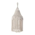 thumbnail image 1 of Pantalla de lámpara de techo de macramé, cubierta de luz colgante, tejida a mano, estilo bohemio rústico, para habitación de bebé, sala de estar,, 1 of 8