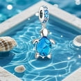 thumbnail image 3 of ROSIANNA 925 Sterling Silver Charm for Bracelets Sea Blue Turtle Dangle Bead Charms Women Bracelet Charm, 3 of 6