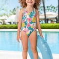 thumbnail image 3 of Uorisanigo Hawaiian Pineapple Swimsuits for Girls Size 7-8 Cross Shoulder Strap One Piece Swimming Suits Polyester and Spandex Fabric Beach Sport Swimwear, 3 of 7