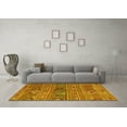 thumbnail image 3 of Ahgly Company Indoor Square Oriental Yellow Traditional Area Rugs, 4' Square, 3 of 4