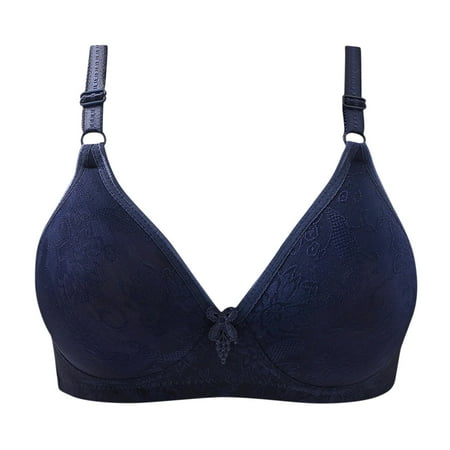 

qILAKOG Bras For Women Full Coverage And Support Everyday Casual Push Up Plus Size Bras Without Steel Rings Female Lace Breathable Gathered Bra for Daily Comfort Wear Ladies Underwear L
