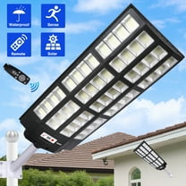 MUCH Outdoor Security Solar Lights 10000W 1680 LED , 30000mAh Powerful Solar Street Light, Motion Sensor & Dusk to Dawn, 90,000,000 Lumens Commercial Parking Lot Lights, IP67 with Remote Control