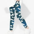 thumbnail image 4 of Baby Girls' and Toddler Pull On Linen Pants Full Length Pants Girls Camouflage Printed Pants High Waist Stretchy Soft Tights Kids Summer Leggings for School Wearing Blue 7 Years, 4 of 5