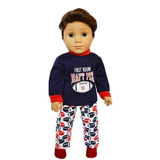 18 Inch Doll Clothes Football Pjs For American Girl Boy Dolls And My Life As Dolls Walmart Com