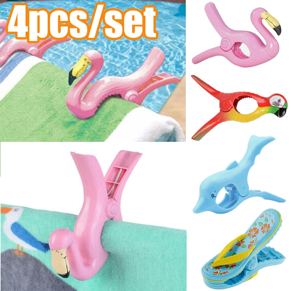 Dolphin Towel Clips Large Novelty Sunbed Beach Pegs Heavy Laundry Clothes Sun bed Lounger For Holiday Chair Pool Sunlounger Blue 