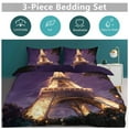 thumbnail image 5 of 3 Pcs Soft Bedding Set, Includes 1 Duvet Cover with Zipper And 2 Pillow,Shams Eiffel Tower Queen(90"×90"), 5 of 8