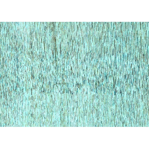 Ahgly Company Indoor Rectangle Solid Light Blue Modern Area Rugs, 5' x 7'