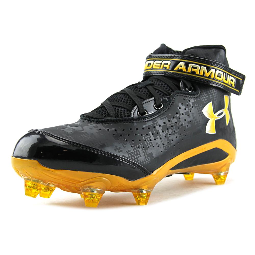 black and gold under armour football cleats