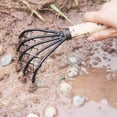 thumbnail image 4 of Clam Rake, 5-Claw Useful Beach Digging Fork Tool with Mesh Net, Seafood Accessories for Digging Clams for Beach Garden(Black+Beige), 4 of 5