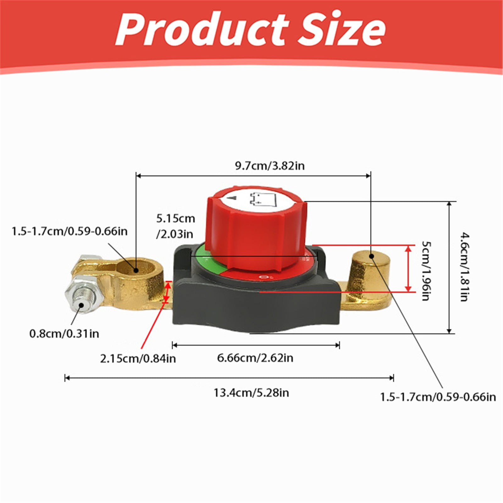 PPKVUFD 2025 New Top Post Battery Disconnect Switch,12-48V Car Battery Kill Switch,Suitable for 15-17 mm terminals,Battery Disconnect Switches are Mainly Used in Automobiles, Rvs, Boats, Solar Panels