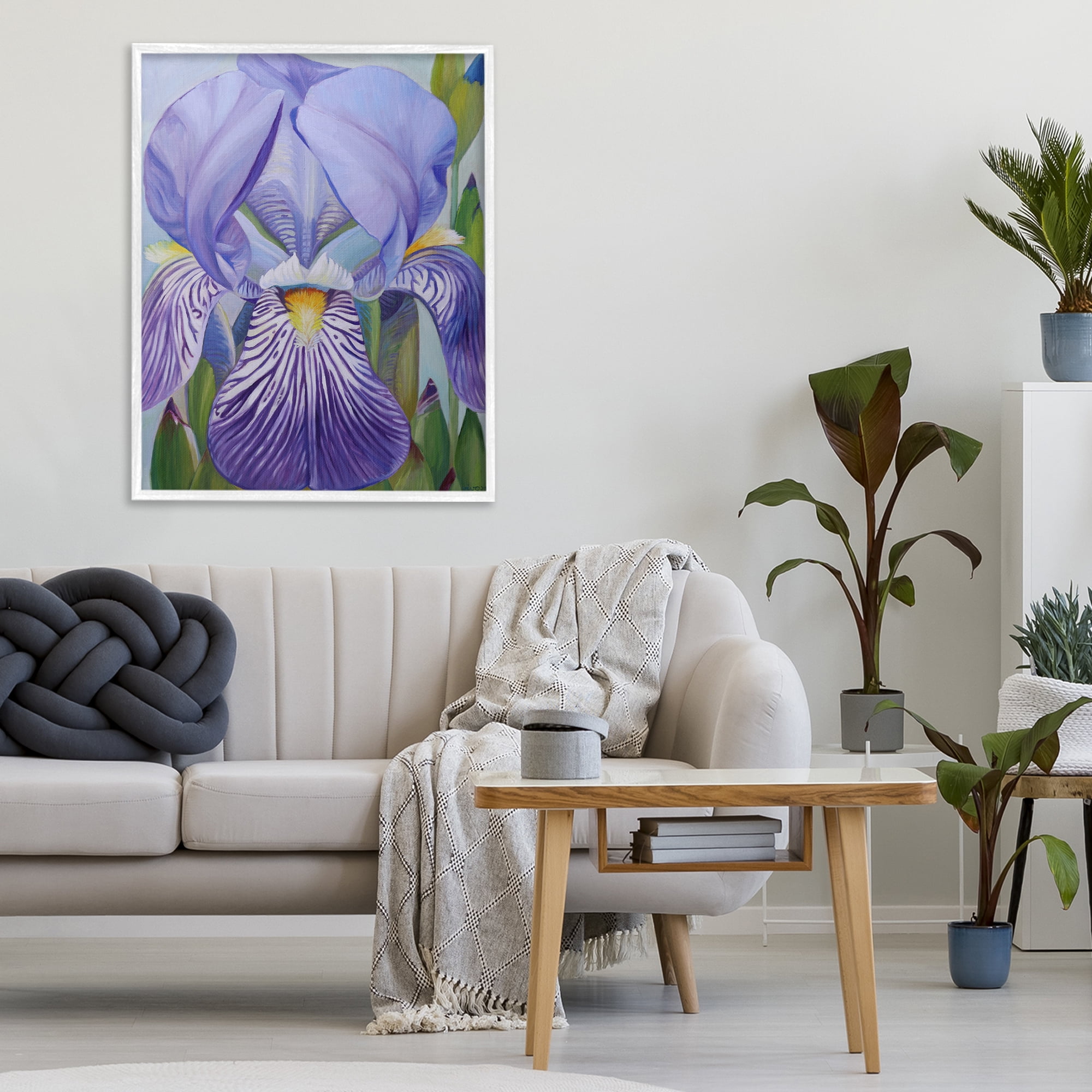 Stupell Industries Blooming Purple Iris Petals White Framed Giclee Art, design by Violeta Vollmer
