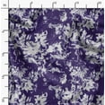 thumbnail image 2 of Soimoi Florals Print,Cotton Poplin, Sewing Fabric Sold by The Yard 42 Inch Wide,Sewing Craft Quilting/Quilt Making Fabric, Purple & White, 2 of 6