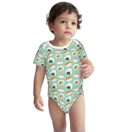 

Fotbe Kawaii Sushi Pattern Unisex-baby Short-sleeve Bodysuit Short Sleeve Bodysuits One-piece 100% Organic Cotton for Infant Baby Boys Unisex-18 Months