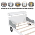 thumbnail image 5 of Bellemave Twin Size Race Car-Shaped Platform Bed with Storage Shelf Fun Car Bed Frame with Storage Headboard and Footboard Wooden Low Bed Frame for Kids, Boys, No Box Spring Needed, (Twin, White Car), 5 of 11