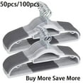 thumbnail image 2 of Hangers 50/30/20/10/1pack Space Saving Coat Hanger Upgraded Rubber Stripe Non-Slip Pants Hangers 360 °   Swivel Hook Clothes, 2 of 8