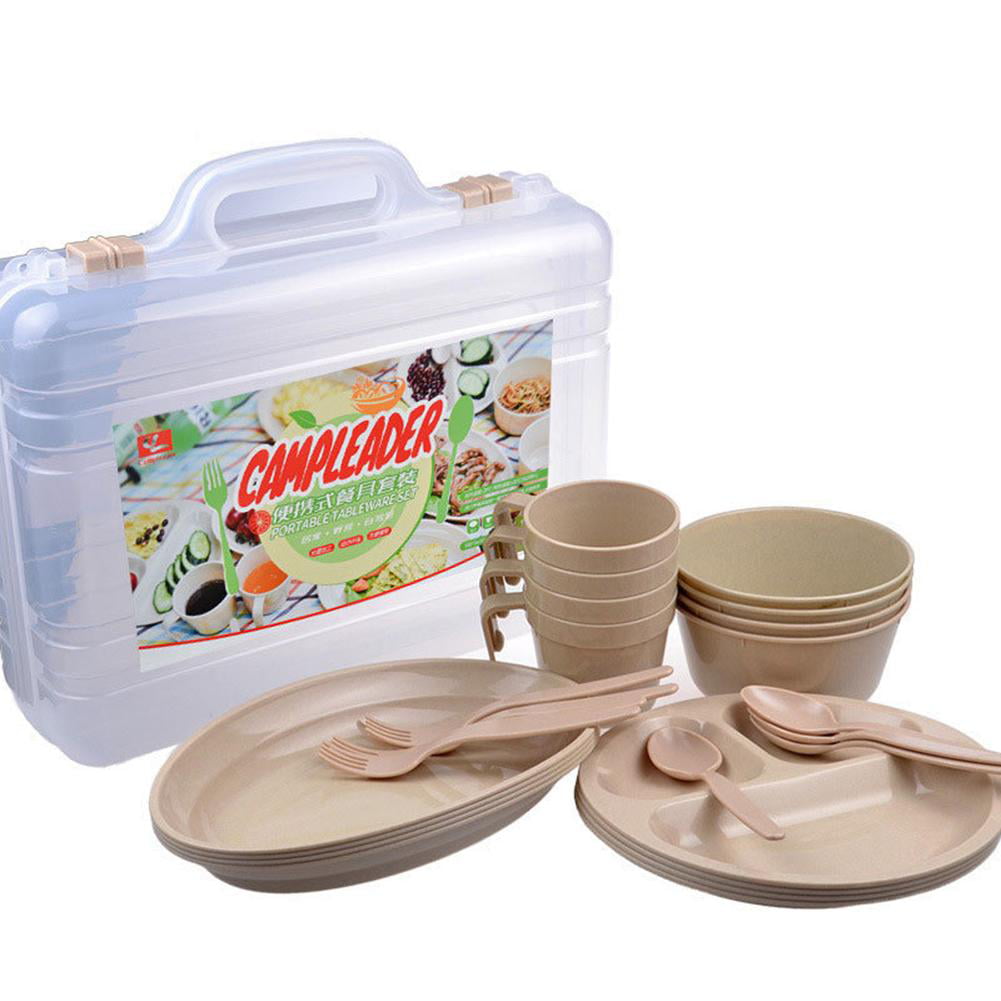 Details about   Camping Tableware Set Camping Gear Tableware Outdoor Cup Bowl Mug Picnic Cutlery