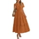 thumbnail image 1 of Vestido casual BTFBM para mujer, verano 2025, cuello en V, maxi con bolsillos, 1 of 9