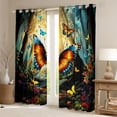 thumbnail image 2 of Homewish Colorful Butterfly Black Out Curtains,Multicolor Flower Leaves Curtains Pack of 2 (42x63 Each),Natural Scenery Bedroom Curtains For Girls,Ultra Soft Home Decor, 2 of 6