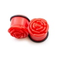 thumbnail image 4 of Acrylic Ear Plugs with Roses Design and O ring Multiple Sizes Available, 4 of 8
