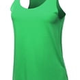 thumbnail image 4 of A2Y Women's Basic Solid Loose Fit Flowy Scoop Neck Racer Back Tank Top Pepper Mint M, 4 of 5