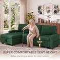 thumbnail image 3 of Aiho 80" L Shaped Convertible Sleeper Sofa Bed, Reversible Sectional Pull Out Couch with Storage Chaise for Studios & Small Apartments,green, 3 of 11
