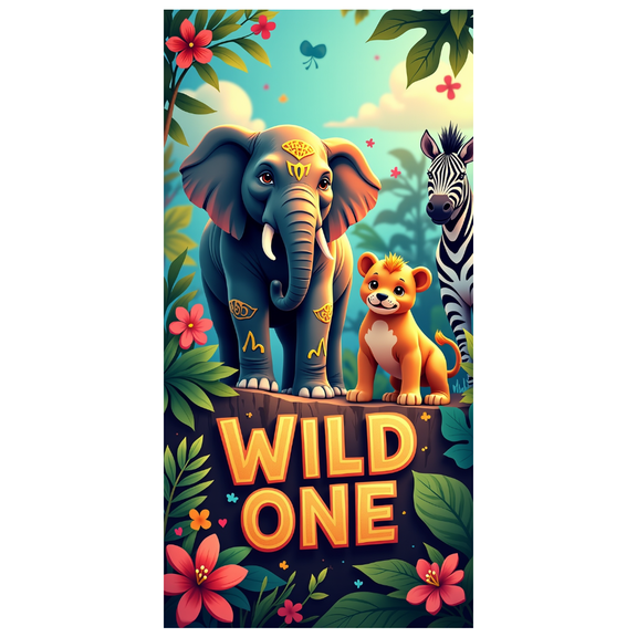 LUUFILx Kids Jungle Safari Wild One Birthday Party Backdrop Banner for Jungle Theme Baby Shower Decorations Photography Props Background Party Supplies