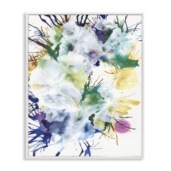 Stupell Industries Modern Vivid Modern Chaotic Splatter White Framed Giclee Art, 16 x 20, by Jodi Fuchs