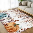 thumbnail image 4 of 8x10 Area Rugs, Orange Blue Pumpkin Fall Non-Skid Rubber Backing Large Rectangle Rugs - Living Room Bedroom Home Office, Thanksgiving Maple Leaf Indoor Floor Mat Carpets Washable Rug, 4 of 9