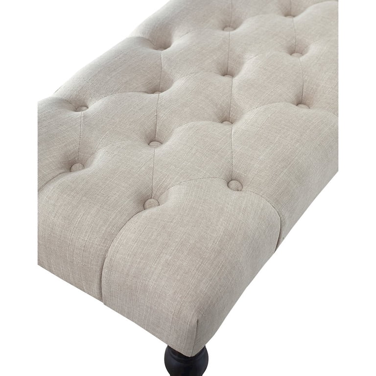 Roundhill Furniture Leviton Tufted Dining Bench, Tan photo 7