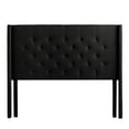 Rest Haven Tufted Wingback Upholstered Headboard, Full, Black