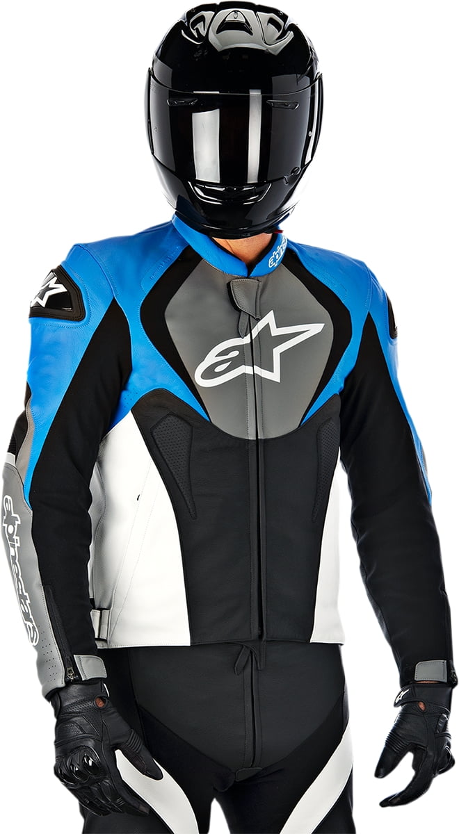 Alpinestars Jaws Leather Jacket Blue/Grey/Black 52 3101013-740-52