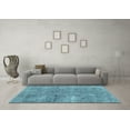 thumbnail image 3 of Ahgly Company Indoor Round Abstract Light Blue Modern Area Rugs, 3' Round, 3 of 4