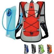 UDIHEDA RED/Black/Green/Orange/Blue Hydration Pack with Free 2L EVA Free Water Bladder, Lightweight Water Rucksack
