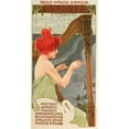 thumbnail image 2 of Vintage Apple Collection 11x18 Gold Ornate Wood Framed with Double Matting Museum Art Print Titled - Redhead Harp, 2 of 4