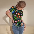 thumbnail image 5 of Easygdp Roosters and Flowers Women's One-Piece Swimsuit Slim Fit Crew Neck Bodysuit Athletic Swimwear with Concealed Buckle - X-Large, 5 of 9