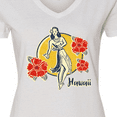 thumbnail image 4 of Inktastic Retro Hula Girl Women's V-Neck T-Shirt, 4 of 5