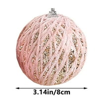 3pcs Christmas Ornaments,Glitter Christmas Balls Bauble,Plastic Shatterproof Home Decoration for Christmas Tree Thanksgiving Wedding Party Birthday Decor,3.14 in,Brown