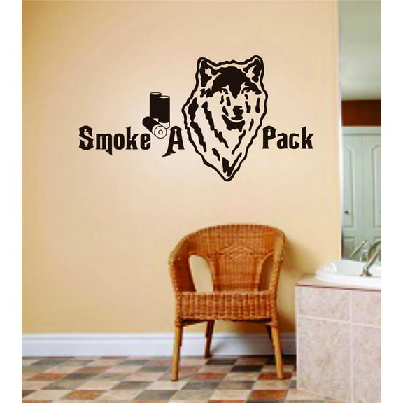 Wall Design Pieces Wolf Pack With Wolve Head Image & Animal Hunting Hunter Man 16 X 32 Inches
