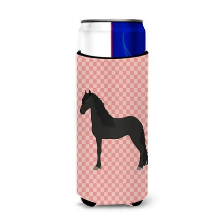 

Carolines Treasures BB7915MUK Friesian Horse Pink Check Michelob Ultra Hugger for Slim Cans